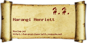 Harangi Henriett névjegykártya
